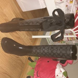 Coach rain boots like new worn once